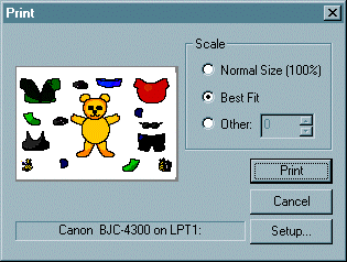 print dialog box